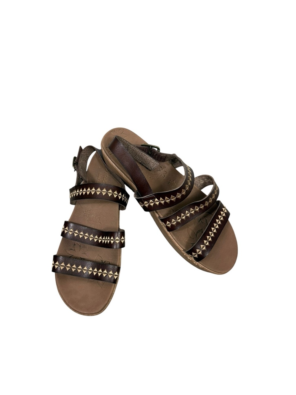 Skechers cali Bekka luxe foam brown Multi-Strap Sandals size 9